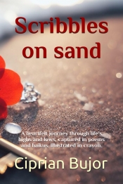 Cover for Scribbles On Sand: A heartfelt journey through life's highs and lows, captured in poems and haikus. Illustrated in crayon.